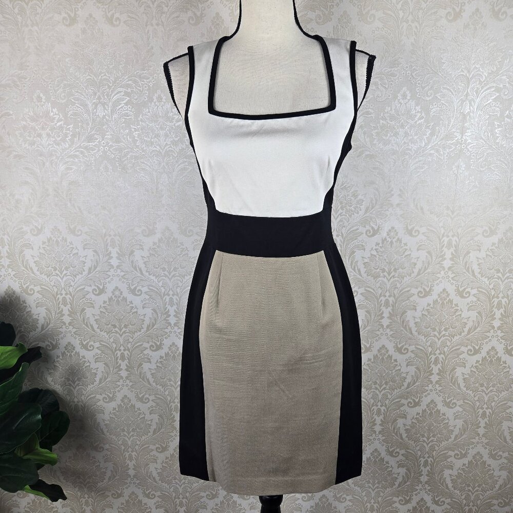 Banana Republic Size 6P Colorblocked Sheath Dress Square Neckline Sleeveless